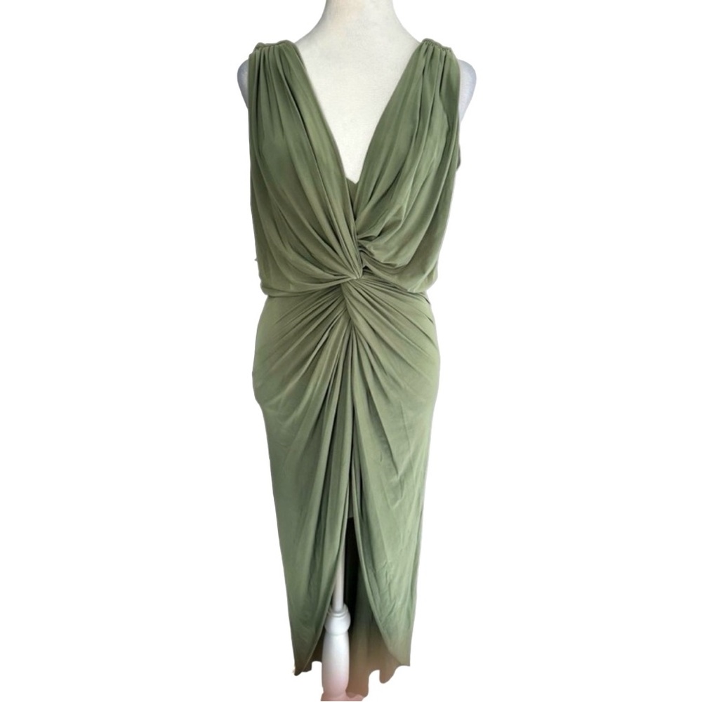 Misa Los Angeles Olive Green Midi Dress